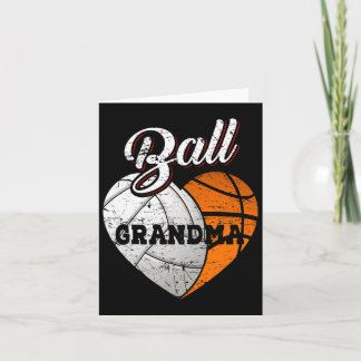 Ball Grandma Volleyball Basketball Heart Card