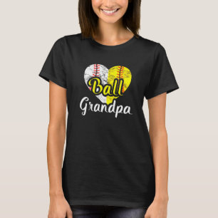 Ball Grandpa Baseball Softball Sports Grandfather  T-Shirt
