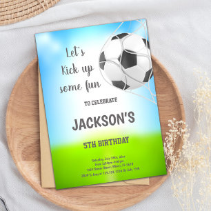 Ball in Net Soccer Invitation Anniversaire