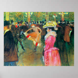 Ball in the Rouge by Toulouse-Lautrec Poster