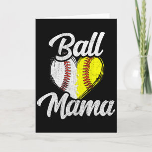 Ball Mama Baseball Softball Team Sports T Shirt Card