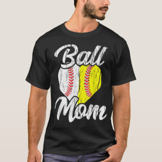Ball Mom Baseball Softball Mama Team Sports T-Shirt