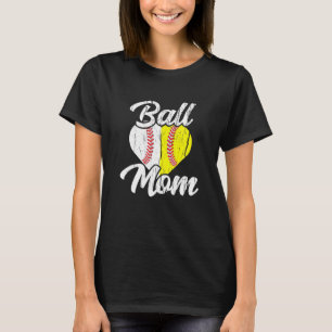 Ball Mom Baseball Softball Mama Team Sports T-Shirt