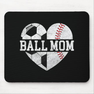 Ball Mom  Heart Fun Baseball Soccer Mom  Mouse Pad