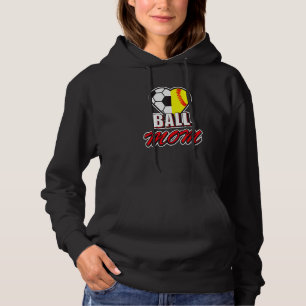 Ball Mom Love Soccer & Softball Heart Hoodie