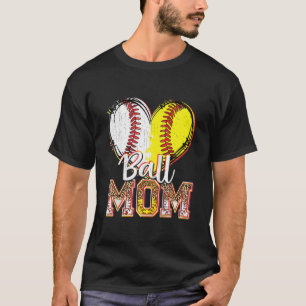 Ball Mom Mother's Day Tee Baseball Softbal Mom Leo