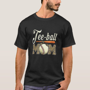 Ball Mom Mother's Day Teeball Mom Leopard 28 T-Shirt