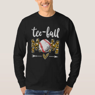 Ball Mom Mother's Day Teeball Mom Leopard 30 T-Shirt