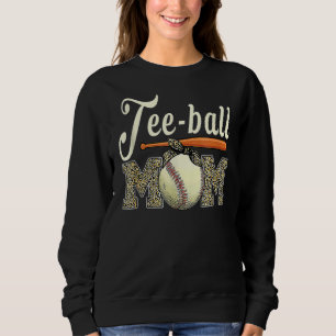 Ball Mom Mother's Day Teeball Mom Leopard 7 Sweatshirt