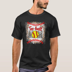 Ball Mom Mother's Day Teeball Mom Leopard Sports T-Shirt