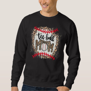 Ball Mom Mother's Day Teeball Mom Leopard Sweatshirt