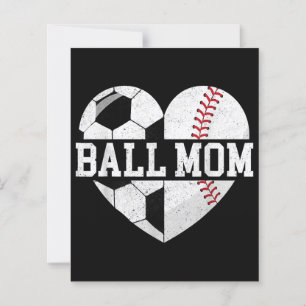 Ball Mom Shirt Heart Funny Baseball Soccer Mom