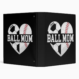 Ball Mom Shirt Heart Funny Baseball Soccer Mom Binder