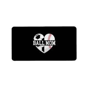 Ball Mom Shirt Heart Funny Baseball Soccer Mom Label