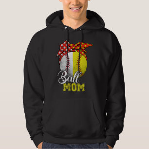 Ball Mom Softball Baseball  For Women Mothers Day Hoodie