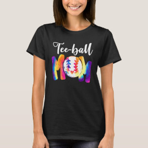 Ball Mom Tee Mother's Day Teeball Mom Leopard Funn