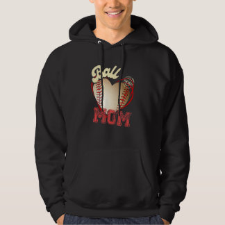 Ball Mom Womens Cheer Softball Mom Mother's Day Ba Hoodie