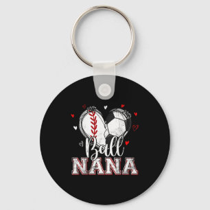 Ball nana baseball soccer heart nana of both keychain