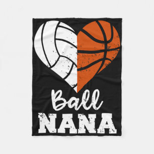 Ball Nana Fun Basketball Volleyball Nana  Fleece Blanket