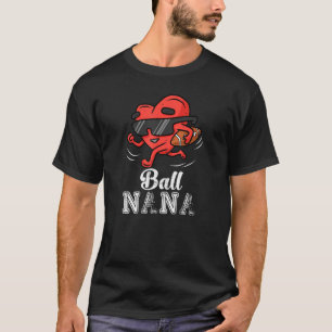 Ball Nana Heart  American Football Grandma Valenti T-Shirt