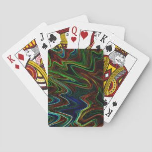 Ball of coloured wool rolled out, what does it do? playing cards