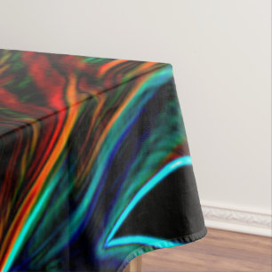 Ball of coloured wool rolled out, what does it do? tablecloth