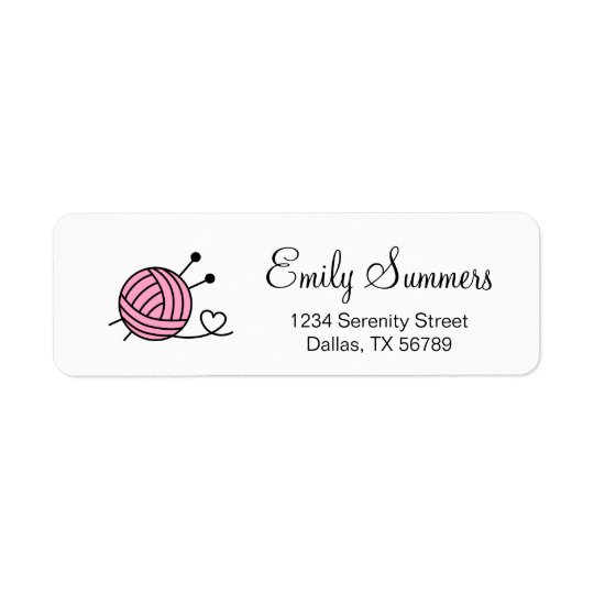 Ball of Knitting Yarn Craft - Custom Colour Return Address Label
