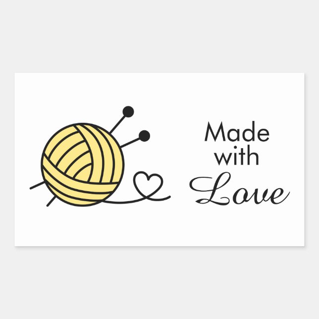 Ball of Knitting Yarn Craft - Custom Colour Sticker (Front)