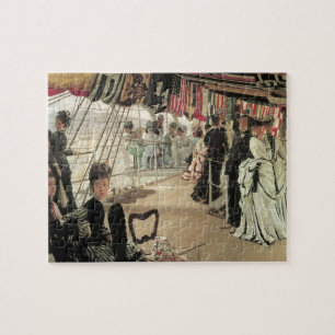 Ball on Shipboard by James Tissot, Victorian Art Jigsaw Puzzle