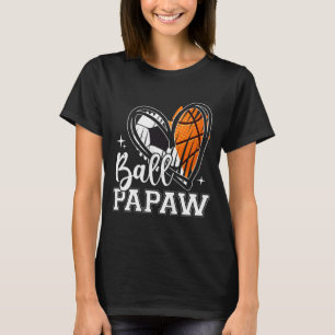 Ball Papaw Soccer Basketball Heart T-Shirt