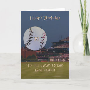Ball Park 10th Birthday Grandson Card