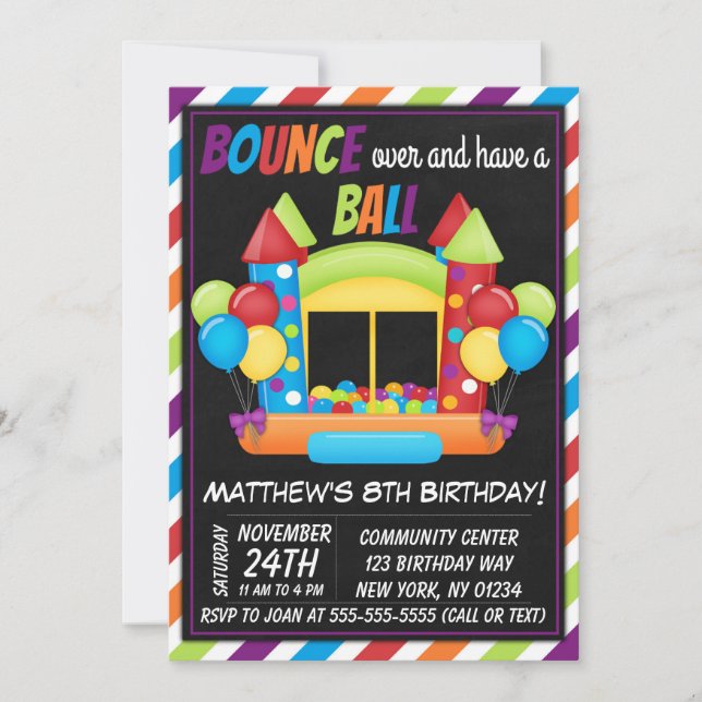 Ball Pit Fun Party Invitation Kids Birthday Party (Front)
