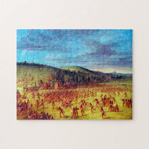 Ball Play of the Choctaw Ball Up George Catlin Jigsaw Puzzle