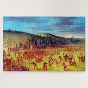 Ball Play of the Choctaw Ball Up George Catlin Jigsaw Puzzle