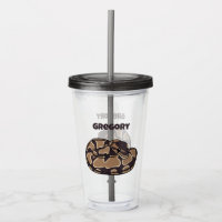 Ball Python Snake, Brown and Tan Personalized