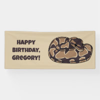 Ball Python Snake, Brown and Tan Personalized