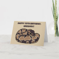 Ball Python Snake, Brown and Tan Personalized