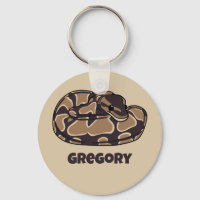 Ball Python Snake, Brown and Tan Personalized
