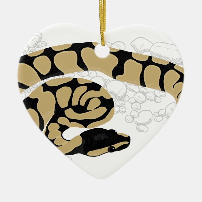 Ball Python Snake Ceramic Ornament (Front)