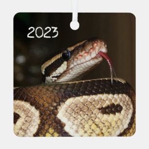 Ball Python Snake Metal Ornament