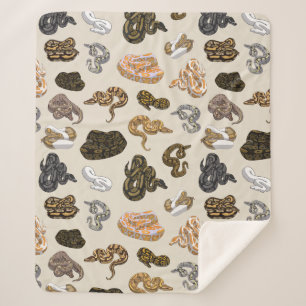 Ball Python Snake Morph Pattern Sherpa Blanket