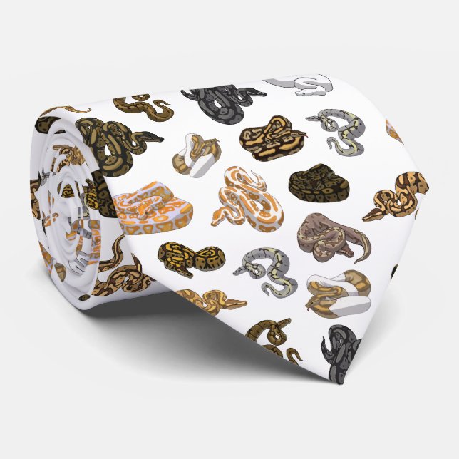 Ball Python Snake Morph Pattern Tie (Rolled)