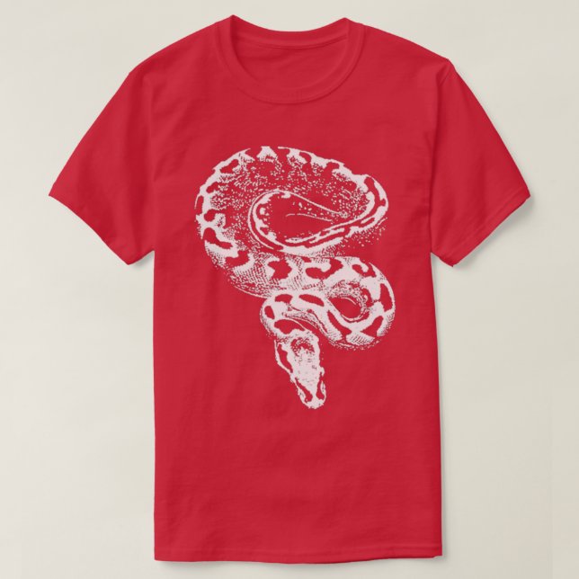 Ball Python Stamped Ink Grunge Snake Reptile  T-Shirt (Design Front)