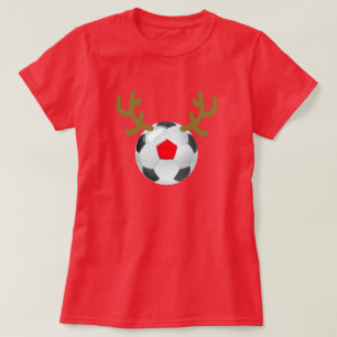 ball reindeer soccer T-Shirt Funny Christmas Gift