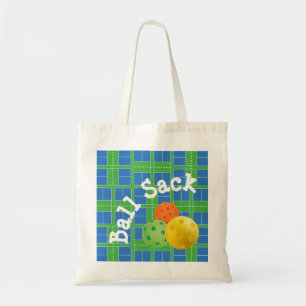 Ball Sack for Pickleballs - Blue and Green Tote Ba