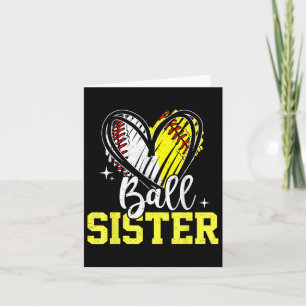 Ball Sister Softball Baseball Sister  Card