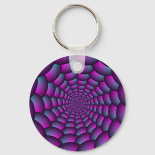 Ball Spiral in Pink Blue and Purple Keychain