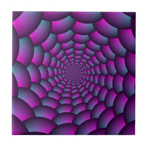 Ball Spiral in Pink Blue and Purple Tile
