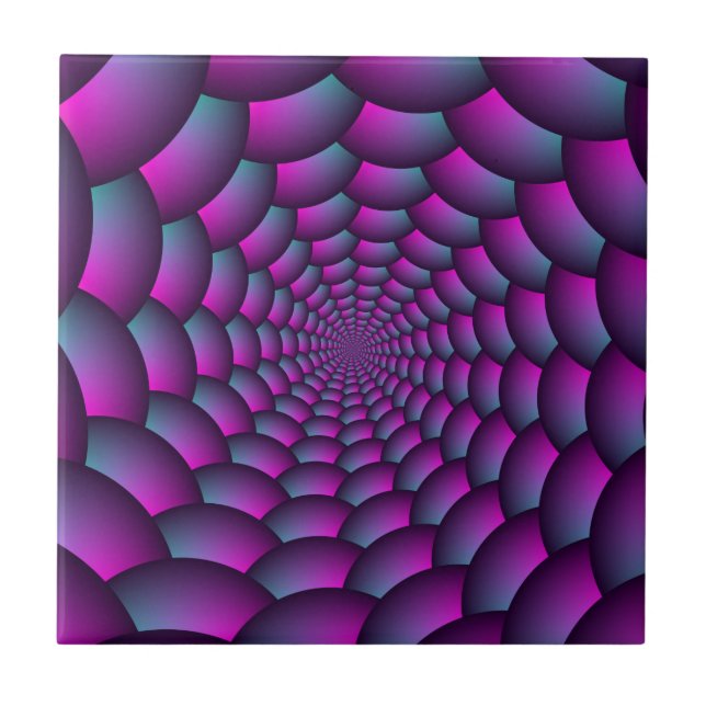 Ball Spiral in Pink Blue and Purple Tile (Front)