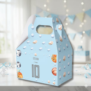 Ball sports kids birthday favor box